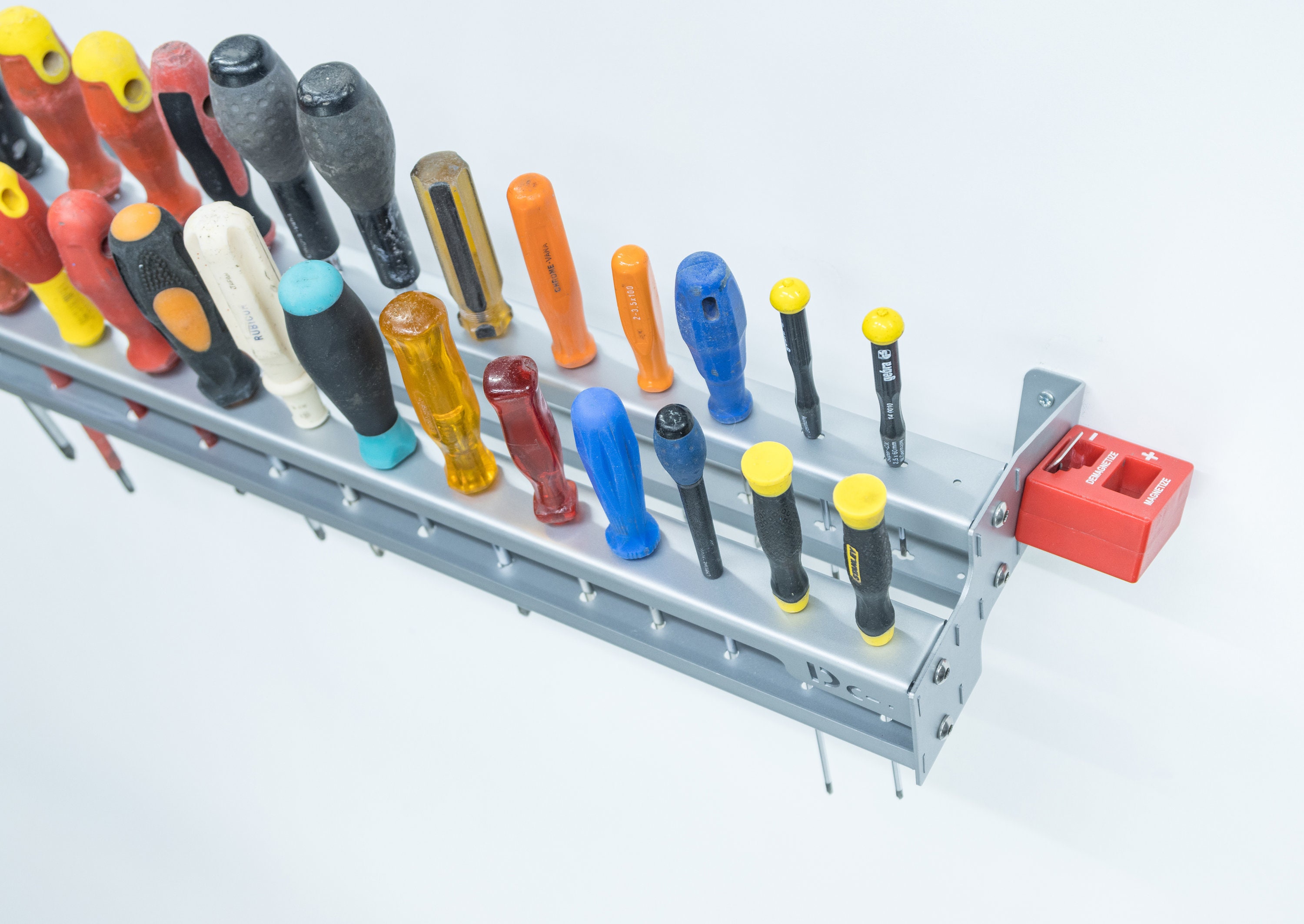 Screwdriver Rack Twostory Tilted Stand Toolstation Holder Wall Mounted