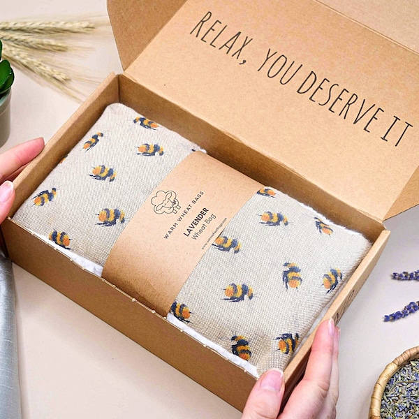 Microwave Wheat Bag | Handmade Spa Gift For Her | Unique Birthday Gift for Women | Bee Heat Pack | Gift For Grandma