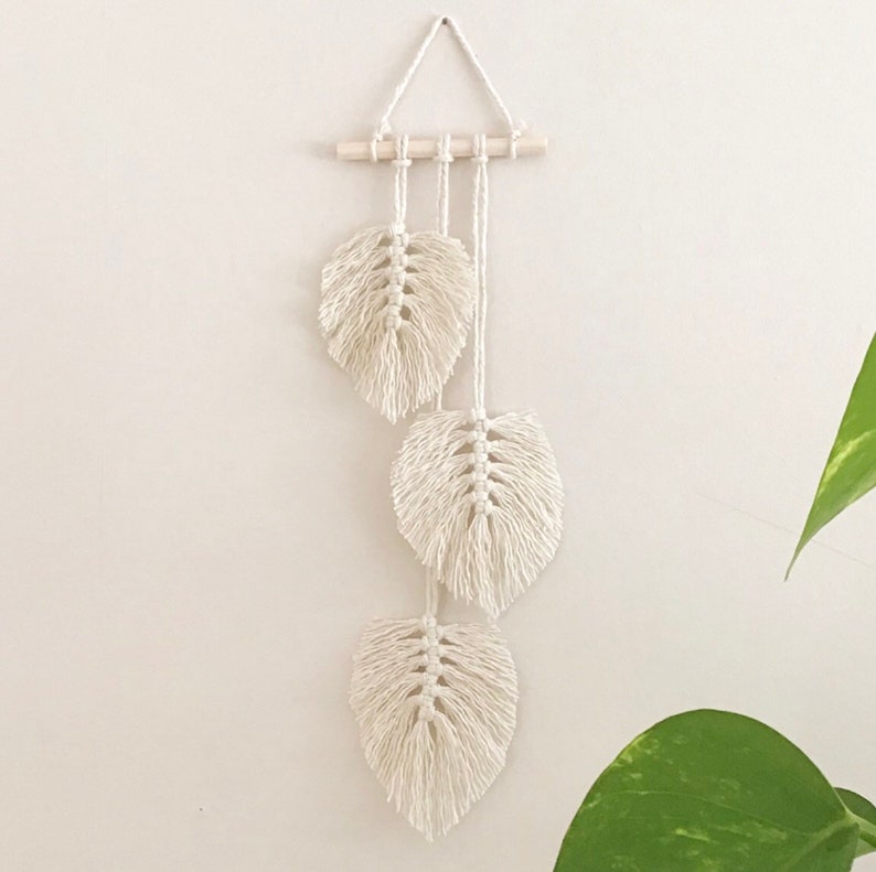 Macrame Feather/Leaf Wall Hanging Boho Wall Decor Boho Etsy