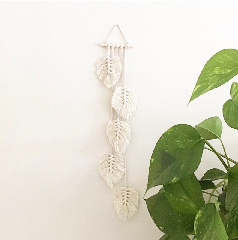 Macrame Feather/Leaf Wall Hanging Boho Wall Decor Boho Etsy