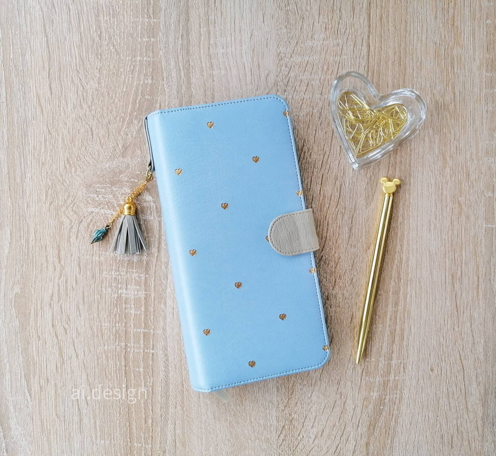The Skinny Mini Happy Planner Cover Light Blue Holder With Etsy