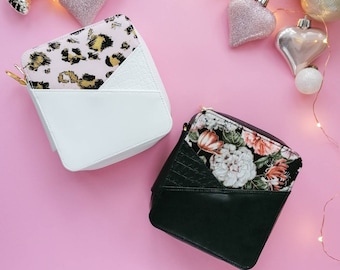 Micro Happy Planner Cover: Zippered Faux Leather, Classic Discs