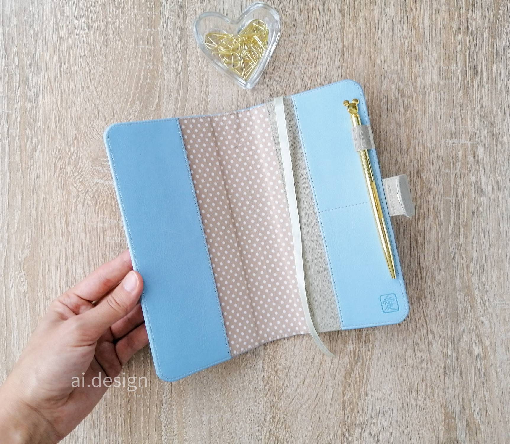 The Skinny Mini Happy Planner Cover Light Blue Holder With Etsy