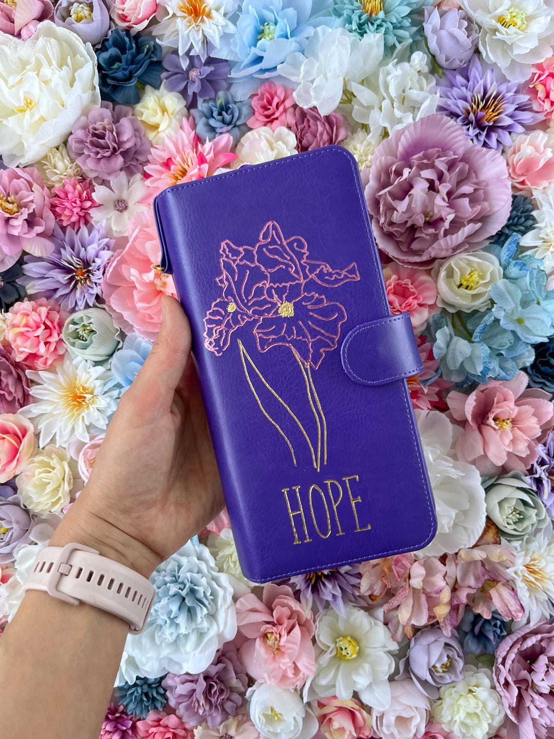 Purple Iris Faux Leather Skinny Mini Holder + 2026 Dated Planner - Etsy