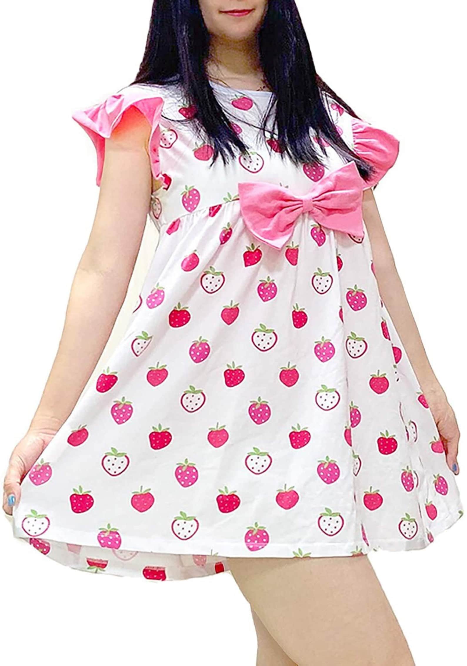 DDLG ABDL Cute Pink Adult Oneise and Strawberry dress | Etsy