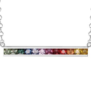 Natural Rainbow Sapphire Pendant - Solid 14K Gold Necklace - Gemstone Necklace - Gift for Her