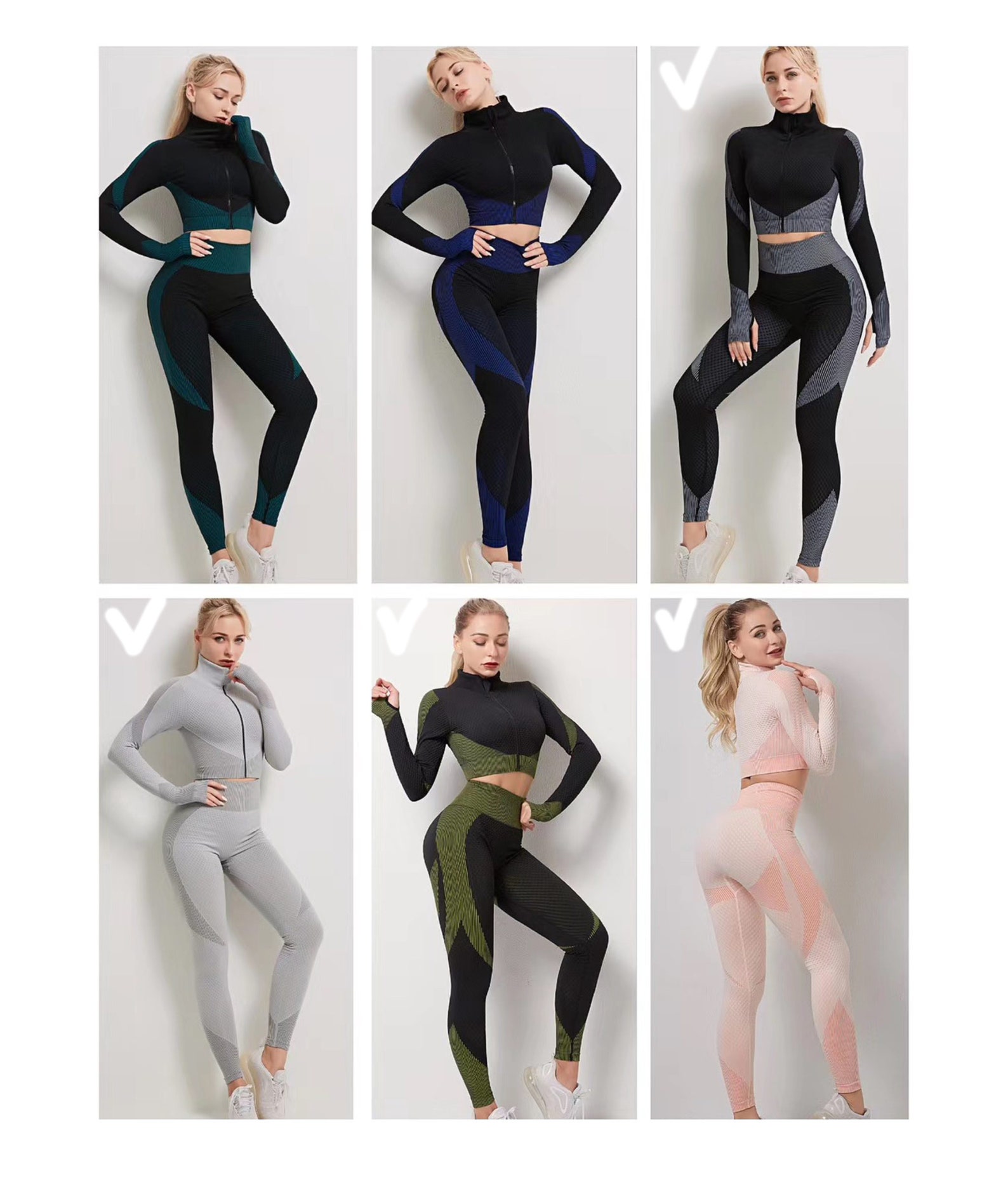Long sleeve tops sporty stretchy leggings 2 Piece Set main image 1