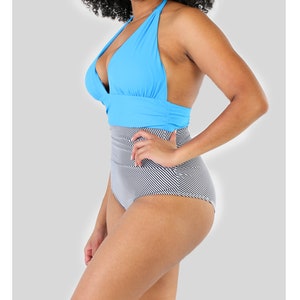 Women's V-Neck One Piece Swimsuit Ruched Tummy Control Beautiful Bathing Suit