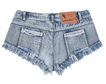 Cowgirl Denim Booty Shorts Women Ripped 