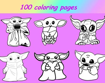 Yoda Coloring Pages Etsy Yoda Coloring Pages Etsy