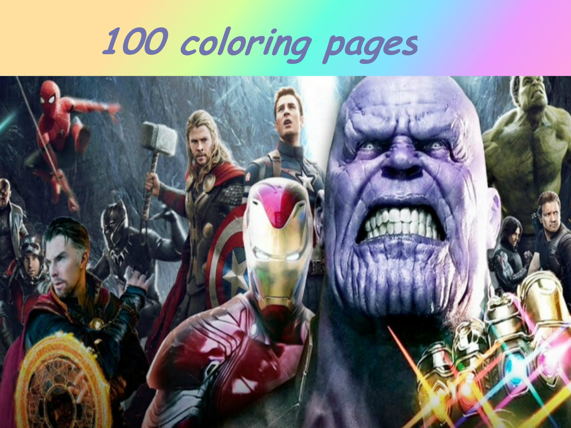Coloring pages the Avengers PDF Printable Colouring Pages of | Etsy