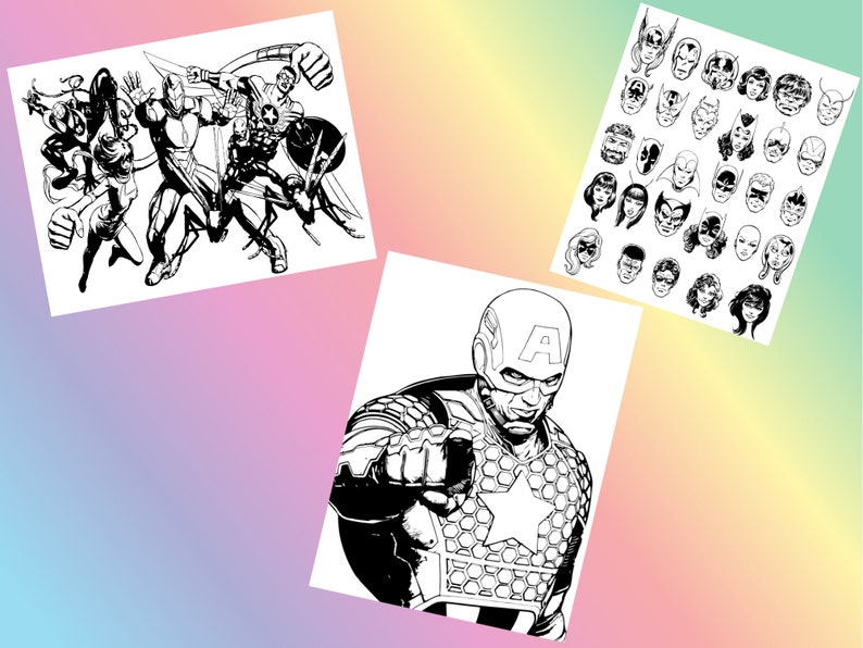 Download Coloring pages the Avengers PDF Printable Colouring Pages of | Etsy