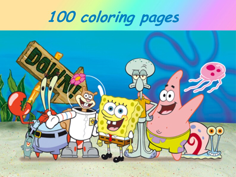 Download Coloring pages SpongeBob PDF cute coloring activity book ...