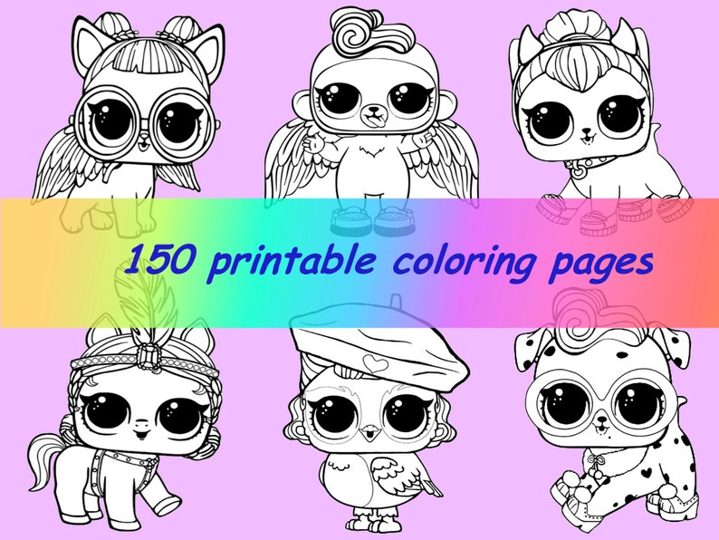 Coloring Pages Kids PDF Printable Easy Cute Dolls Colouring Etsy