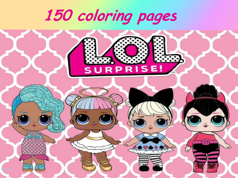 Coloring Pages Kids PDF Printable Easy Cute Dolls Colouring Etsy