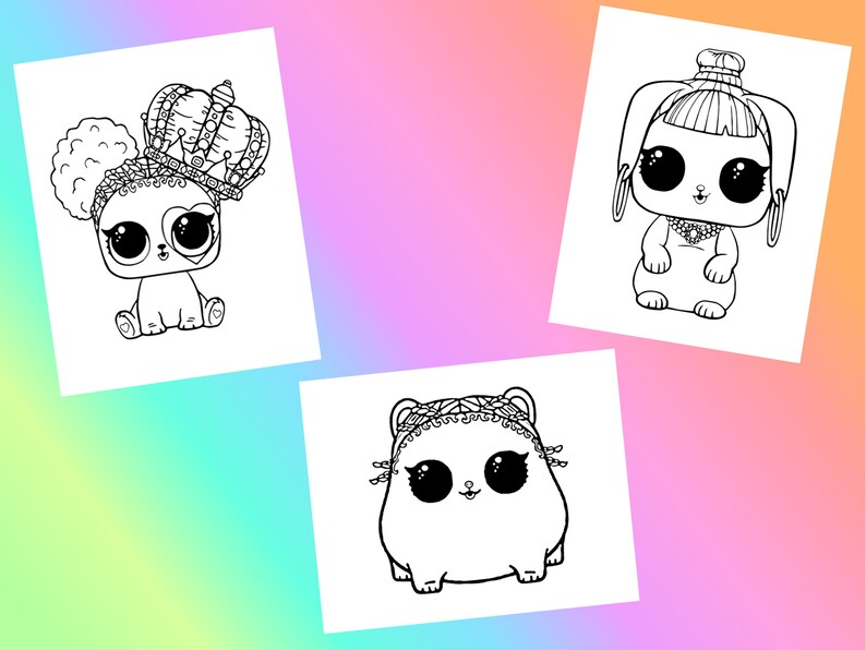 Coloring Pages Kids PDF Printable Easy Cute Dolls Colouring Etsy