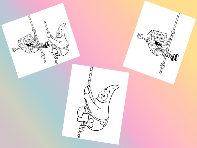 Download Coloring pages SpongeBob PDF cute coloring activity book | Etsy