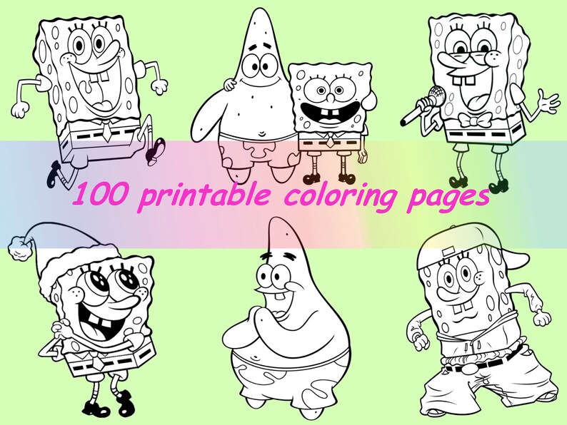 Download Coloring pages SpongeBob PDF cute coloring activity book ...