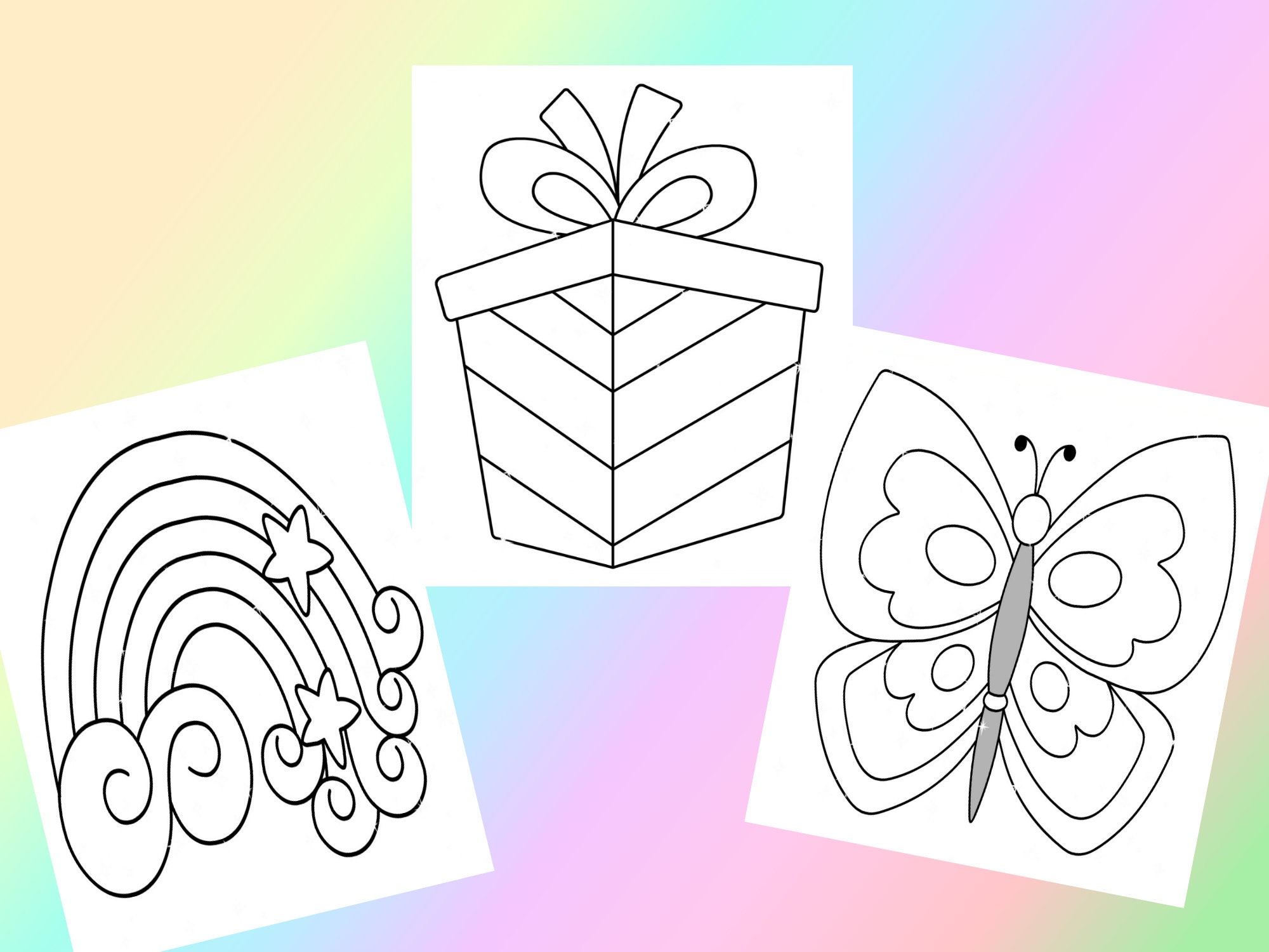 coloring pages for kids pdf cute unicorn cake printable etsy