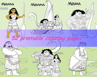 Moana Coloring Pages Etsy
