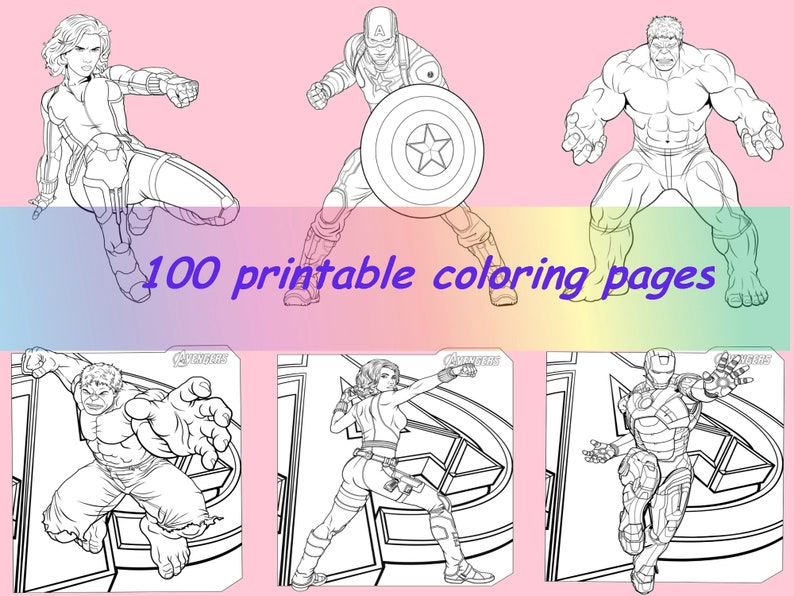 Download Coloring pages the Avengers PDF Printable Colouring Pages of | Etsy