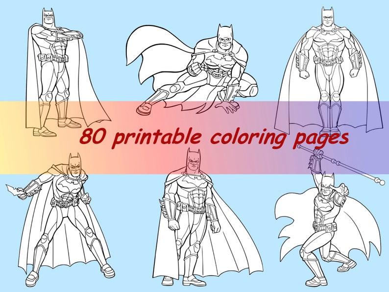 coloring pages the batman pdf printable colouring pages of etsy