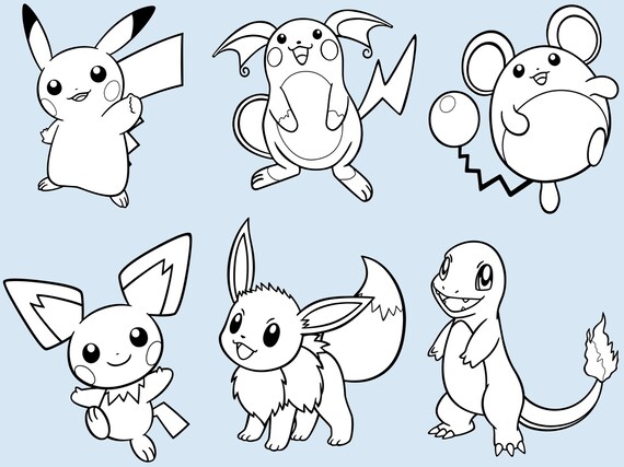Download Pokemon Digital Coloring Book Color Your Favourite Pokemon Etsy