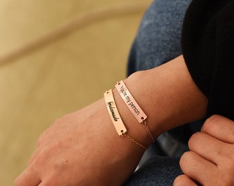 Engraved bracelet, Personalized bracelet, Custom bracelet, Name bracelet, Best friend gift, Coordinate bracelet