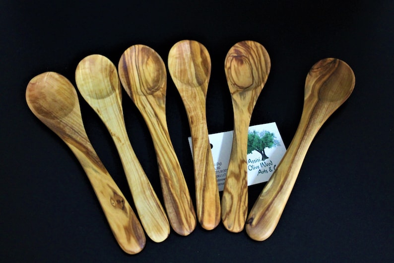 SET 6 PIECEs Olive spoons Etsy