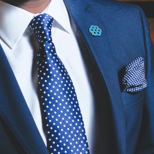 Evil Eye Suit Lapel Pin - The Seven Eyes lapel pin - سبع عيون - Silver and Blue