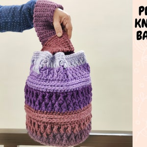Patrón de bolso de nudo japonés de ganchillo, bolso de mano de mercado de ganchillo, bolso boho, patrón de bolso, patrón de bolso para mujer PDF descarga digital