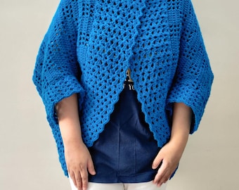 Easy Crochet Cocoon Shrug Pattern for Beginners - Womens Lacy Shrug - Cocoon Cardigan Pattern- Cadie Cocoon Shrug Digital Download PDF