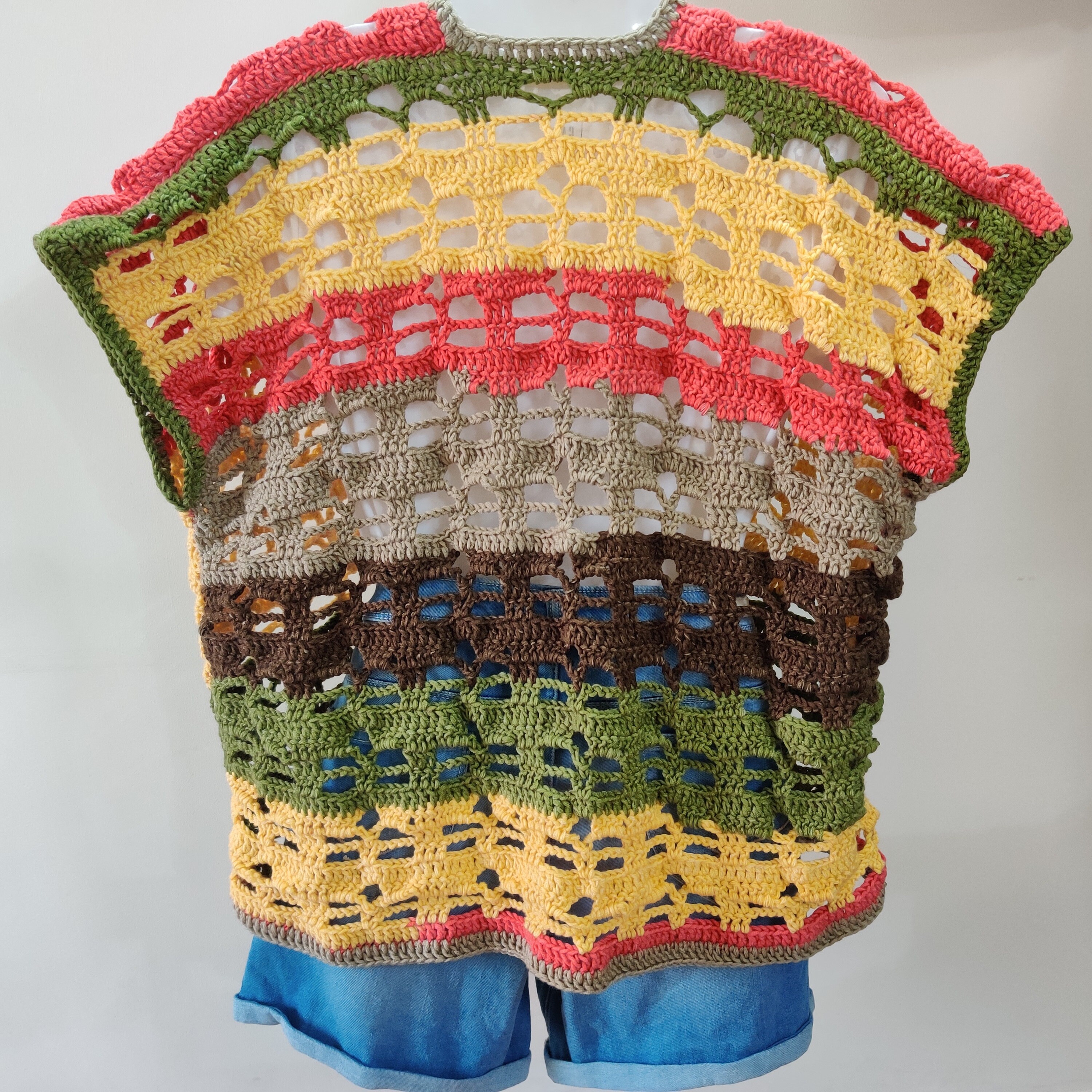 Crochet Flower Cardigan Vest Patterncrochet Pattern Vest Top Etsy