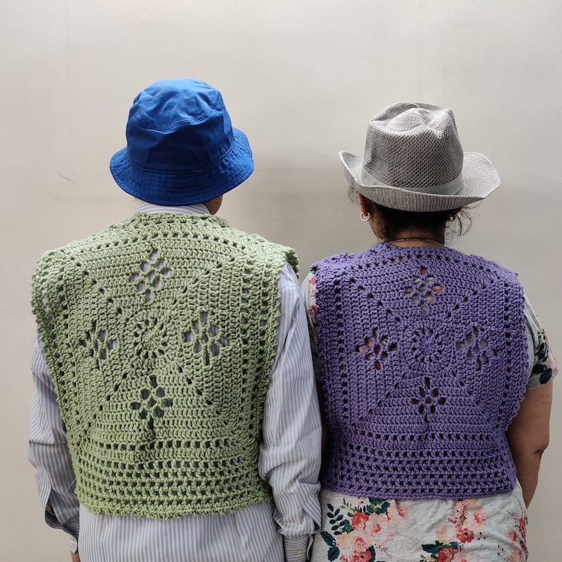 Crochet lacy filet crochet vest pattern. Boho Vest with fringes, easy quick crochet pattern. Crochet summer vest top for women. Medium weight red heart super saver vest. Crochet top for women, cardigan vest pattern.