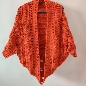 Crochet Pattern of Cocoon Shrug, Easy Womens Puff Stitch Cocoon Cardigan or oversized Sweater, Crochet Shrug Pattern PDF digital download