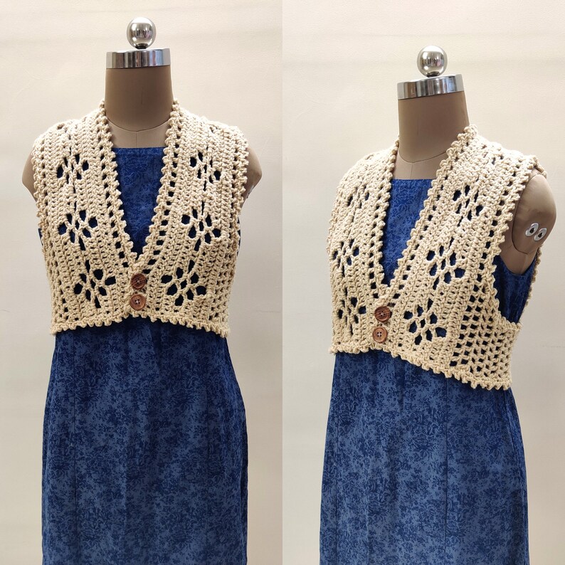Crochet lacy filet crochet vest pattern. Boho Vest with fringes, easy quick crochet pattern. Crochet summer vest top for women. Medium weight red heart super saver vest. Crochet top for women, cardigan vest pattern.