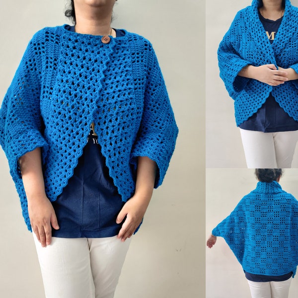 Easy Crochet Cocoon Shrug Pattern for Beginners - Womens Lacy Shrug - Cocoon Cardigan Pattern- Cadie Cocoon Shrug Digital Download PDF