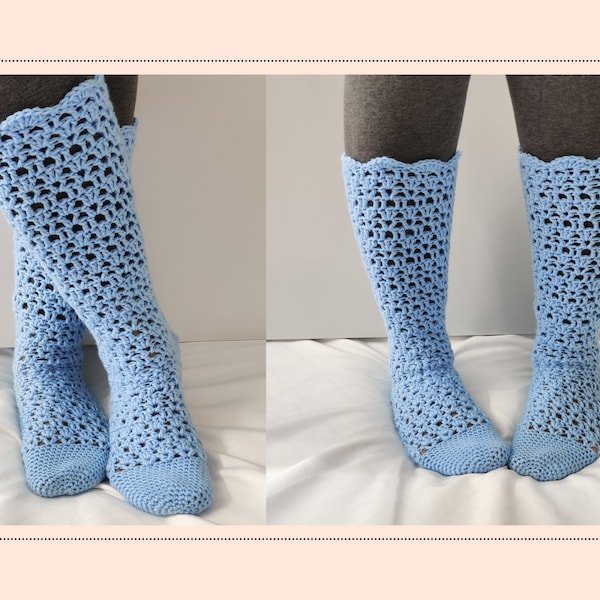 Crochet Thigh High Stockings Pattern Etsy