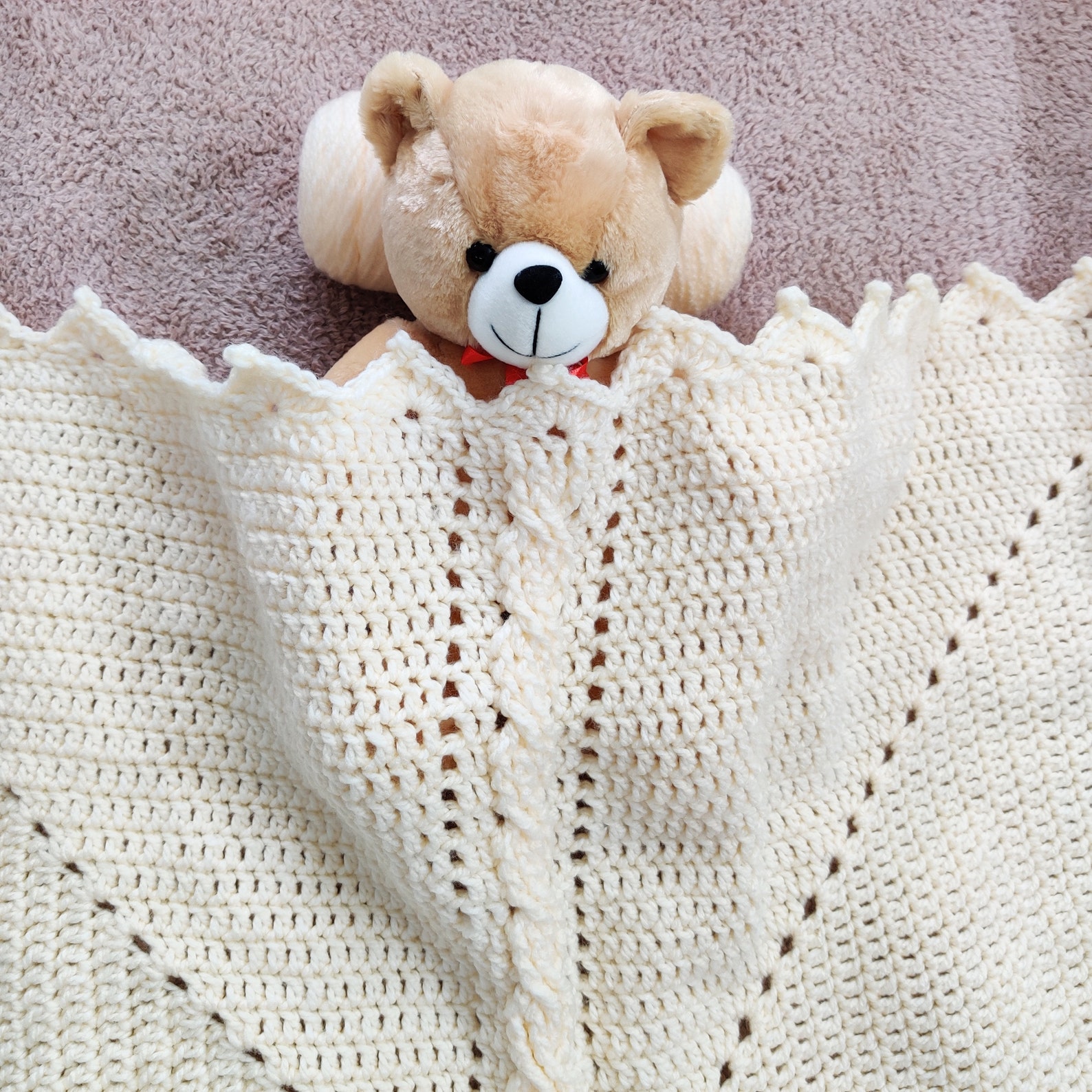 Crochet Cable Baby Blanket Pattern Easy Baby Blanket Pattern Etsy