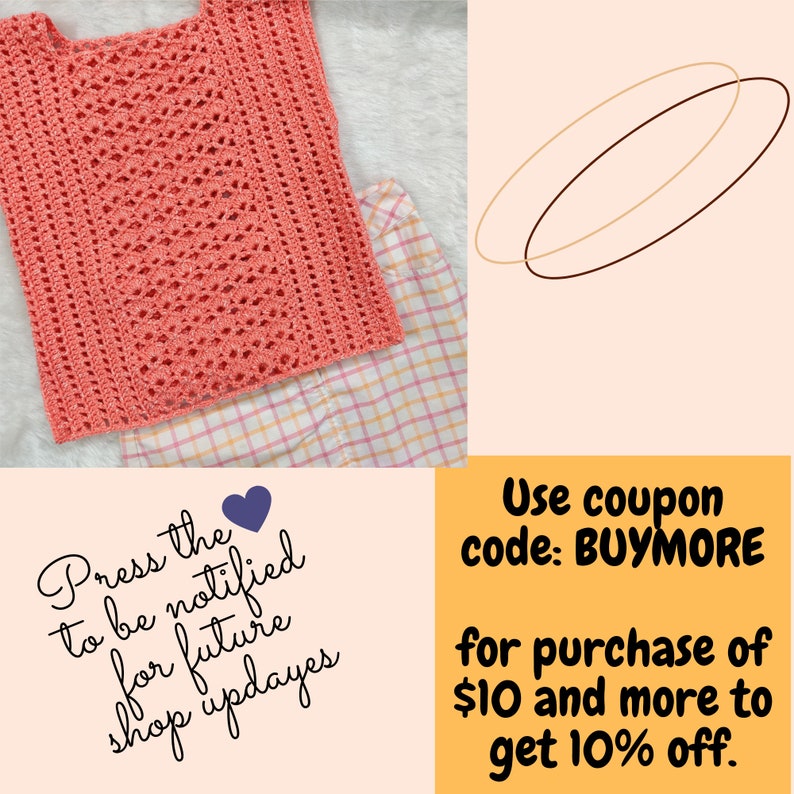 Crochet easy top pattern with cotton yarn. Easy quick crochet tee pattern. Crochet lacy vest. Crochet top for women all sizes. beginner crochet. Womens lacy blouse fits well chic trendy design. Peach yarn soft