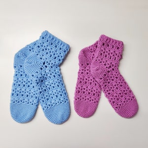 Crochet Ankle Socks Pattern- womens socks- Leg Warmers- Crochet Socks Pattern- Sizes 5 to 12 Easy Toe Up socks PDF DOWNLOAD