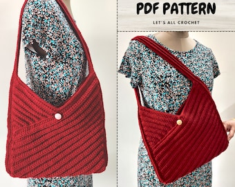 Crochet Bag Pattern-Crochet Handbag Pattern-Crochet Tote Bag-Boho Bag-Beach bag-Shoulder Bag-Market Bag-Purse-pattern for women PDF download