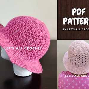 Crochet Easy Lacy Bucket Hat Easy Crochet Pattern for Sun Hat PDF digital download
