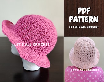 Crochet Easy Lacy Bucket Hat Easy Crochet Pattern for Sun Hat PDF digital download