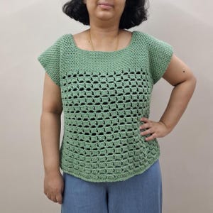 Crochet Summer Top Pattern, Women's Blouse, XS-5XL (PDF Download)