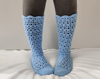 Crochet Knee High Socks Pattern- Thigh High Stockings- Leg Warmers- Crochet Socks Pattern for Women-Sizes 5 to 12 PDF DOWNLOAD
