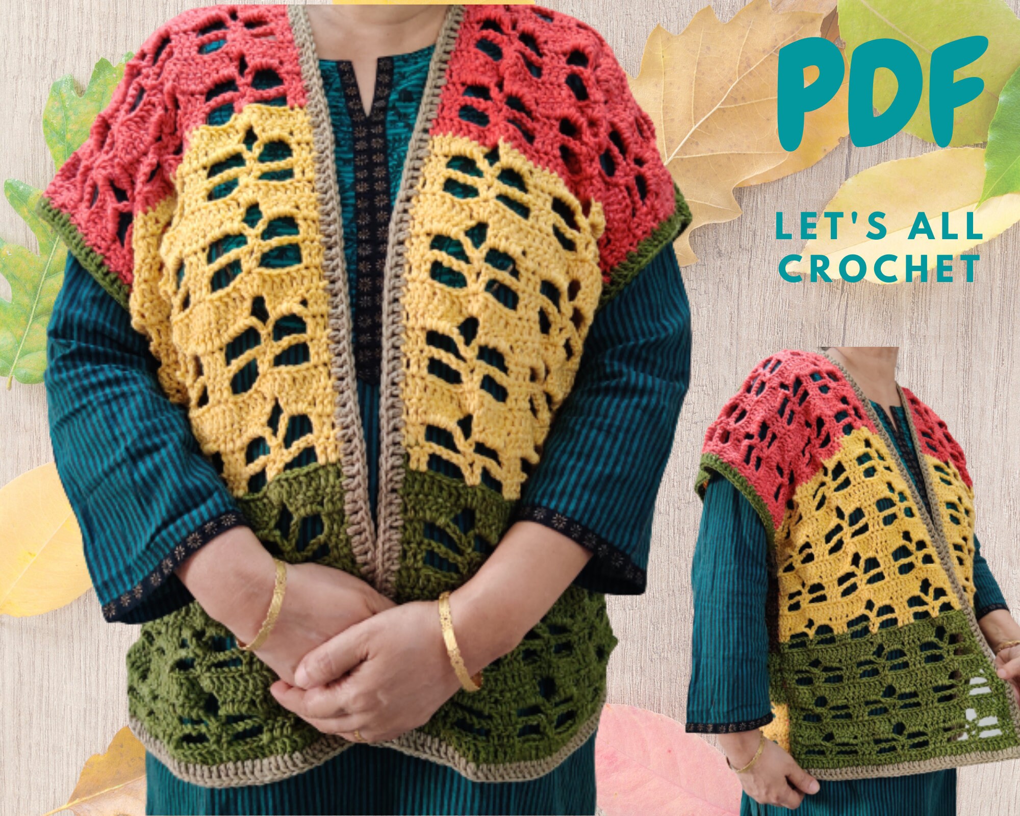 Crochet Flower Cardigan Vest PatternCrochet Pattern Vest Top Etsy