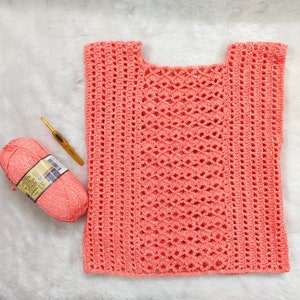 Crochet easy top pattern with cotton yarn. Easy quick crochet tee pattern. Crochet lacy vest. Crochet top for women all sizes. beginner crochet. Womens lacy blouse fits well chic trendy design. Peach yarn soft