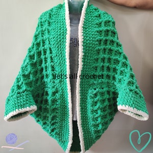Teddy Bear Lounging Shrug Crochet Pattern, Cocoon Shrug, Easy Womens Cocoon Cardigan, Oversized Sweater, PDF digital download