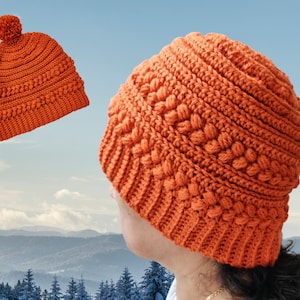 Crochet Beanie PATTERN - Puff Love Hat - Crochet Hat Pattern - Puff Stitch Pattern - Womens Winter Hat Crochet - DIY Crochet Beanie, PDF